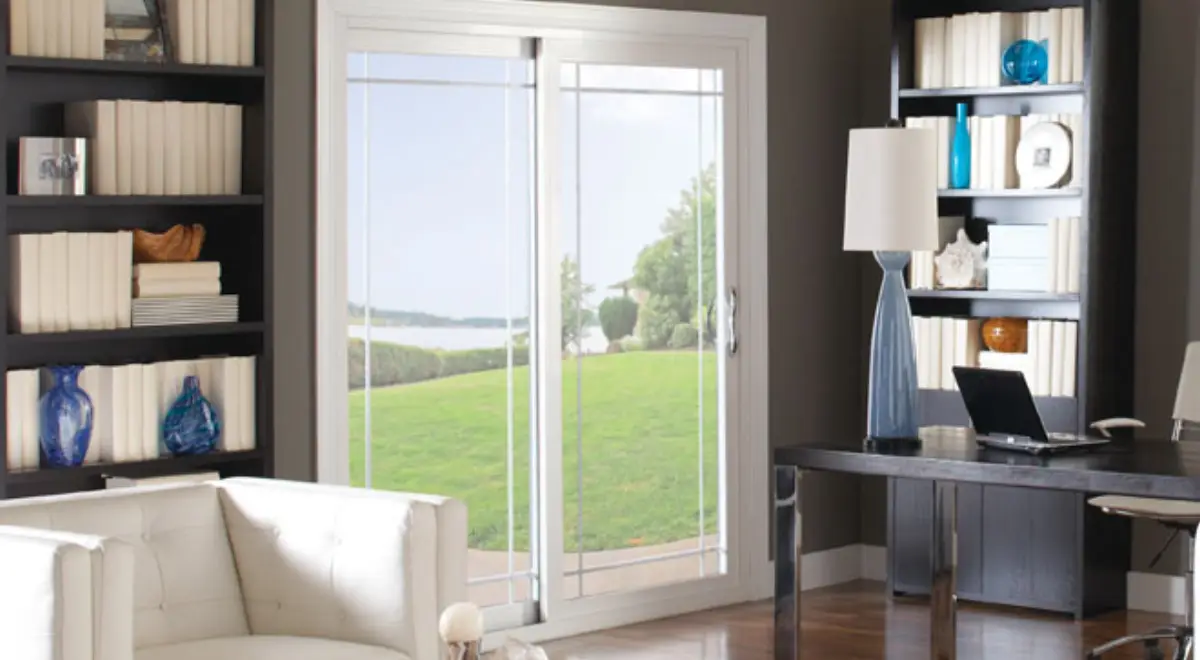Room with an efficient sliding patio door