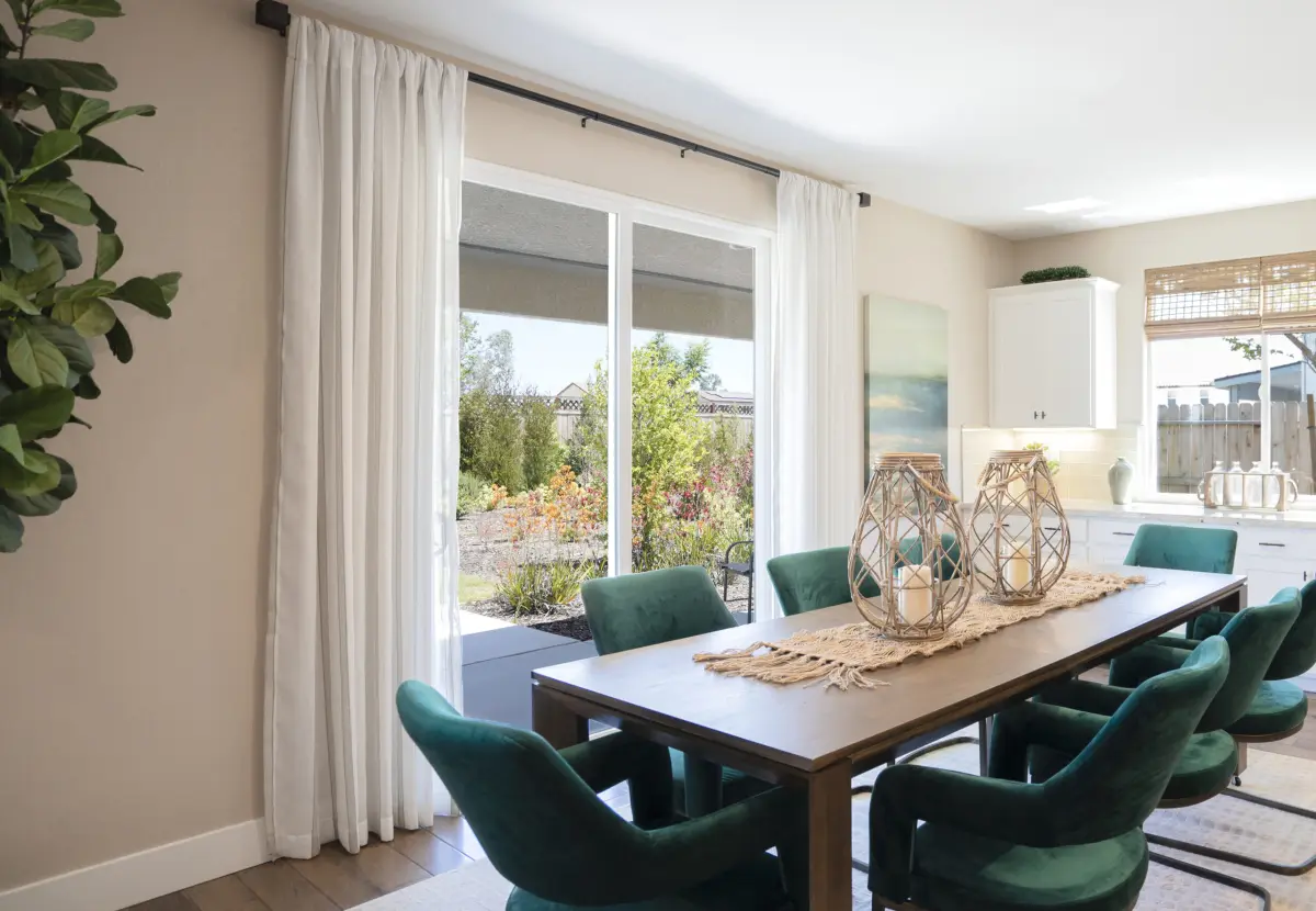 Dining room with a sliding patio door