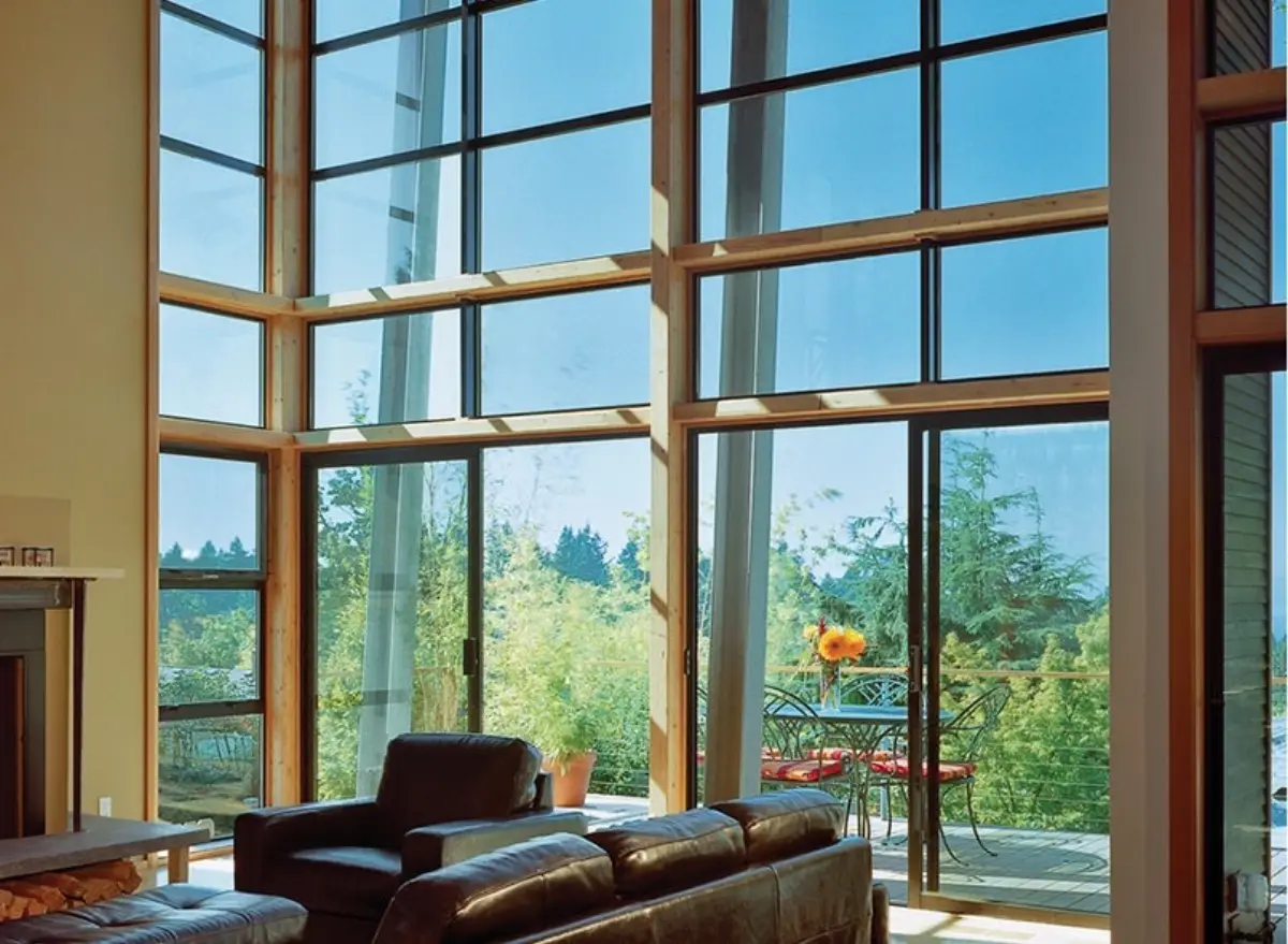 Wall of Milgard A250 aluminum windows