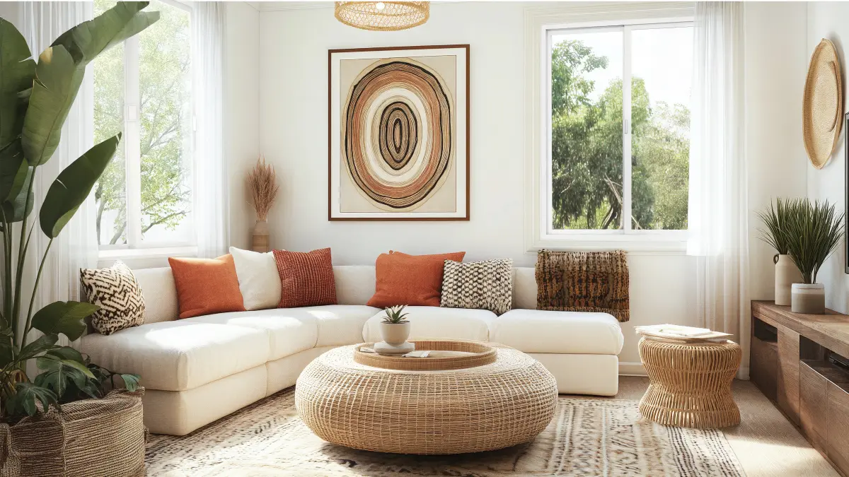 Living room with two Milgard C700 fiberglass slider windows