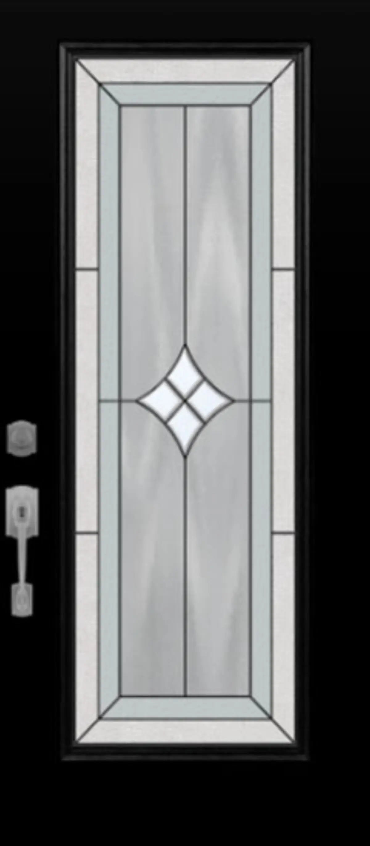 Steel entry door with decorative glass