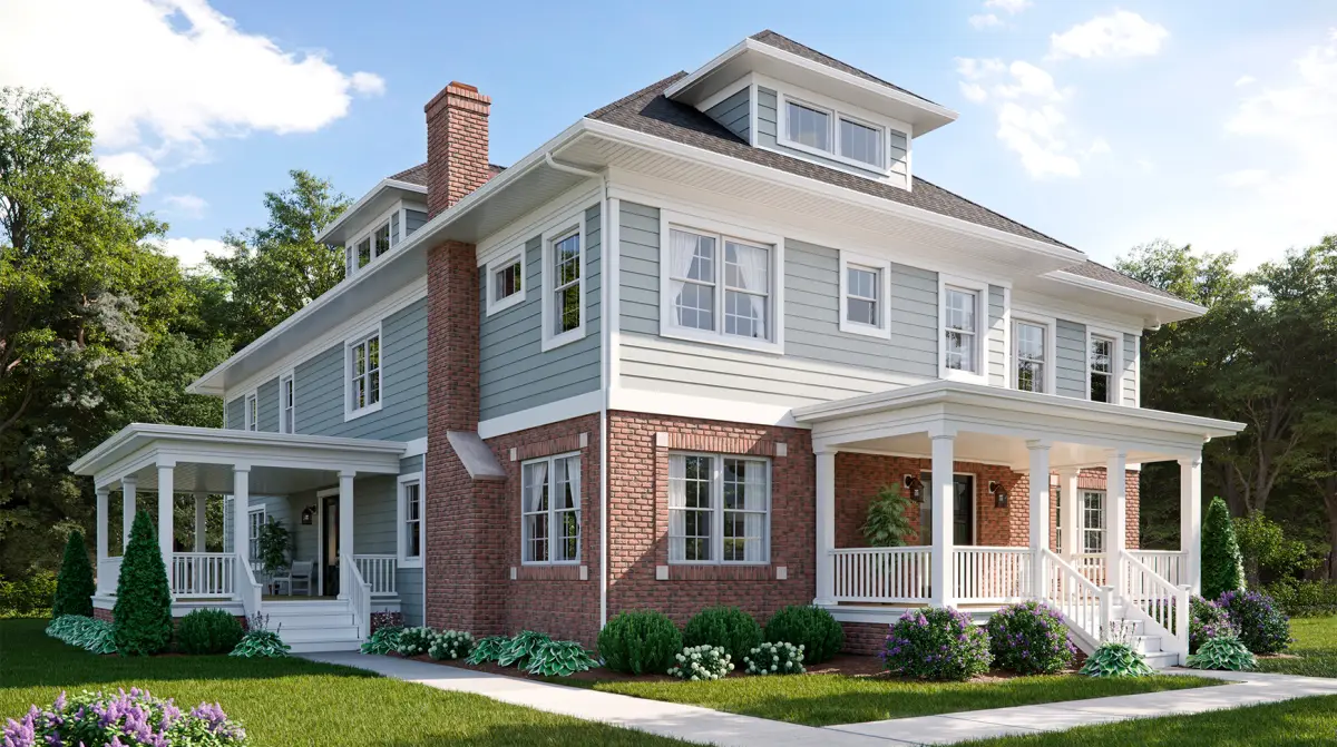 Traditional home with new windows
