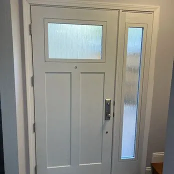 White front entry door installation East Bay