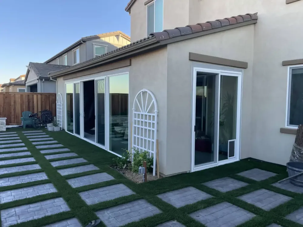 Vinyl sliding patio door installation