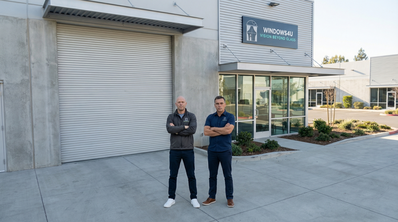 Alex and Leon Elbert, founders of Windows 4U, in front of their Walnut Creek facility