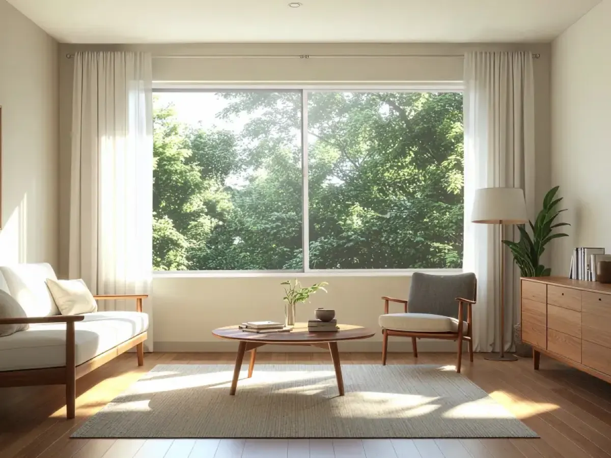 Living room with Milgard C700 fiberglass windows