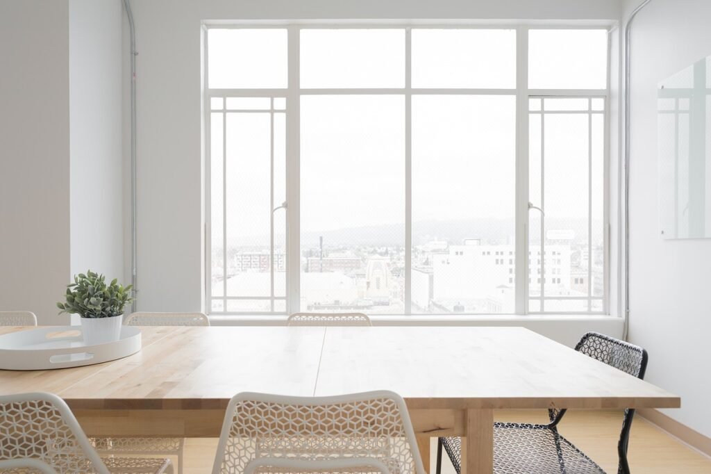 Stylish white windows with natural light, perfect for custom window solutions in the East Bay